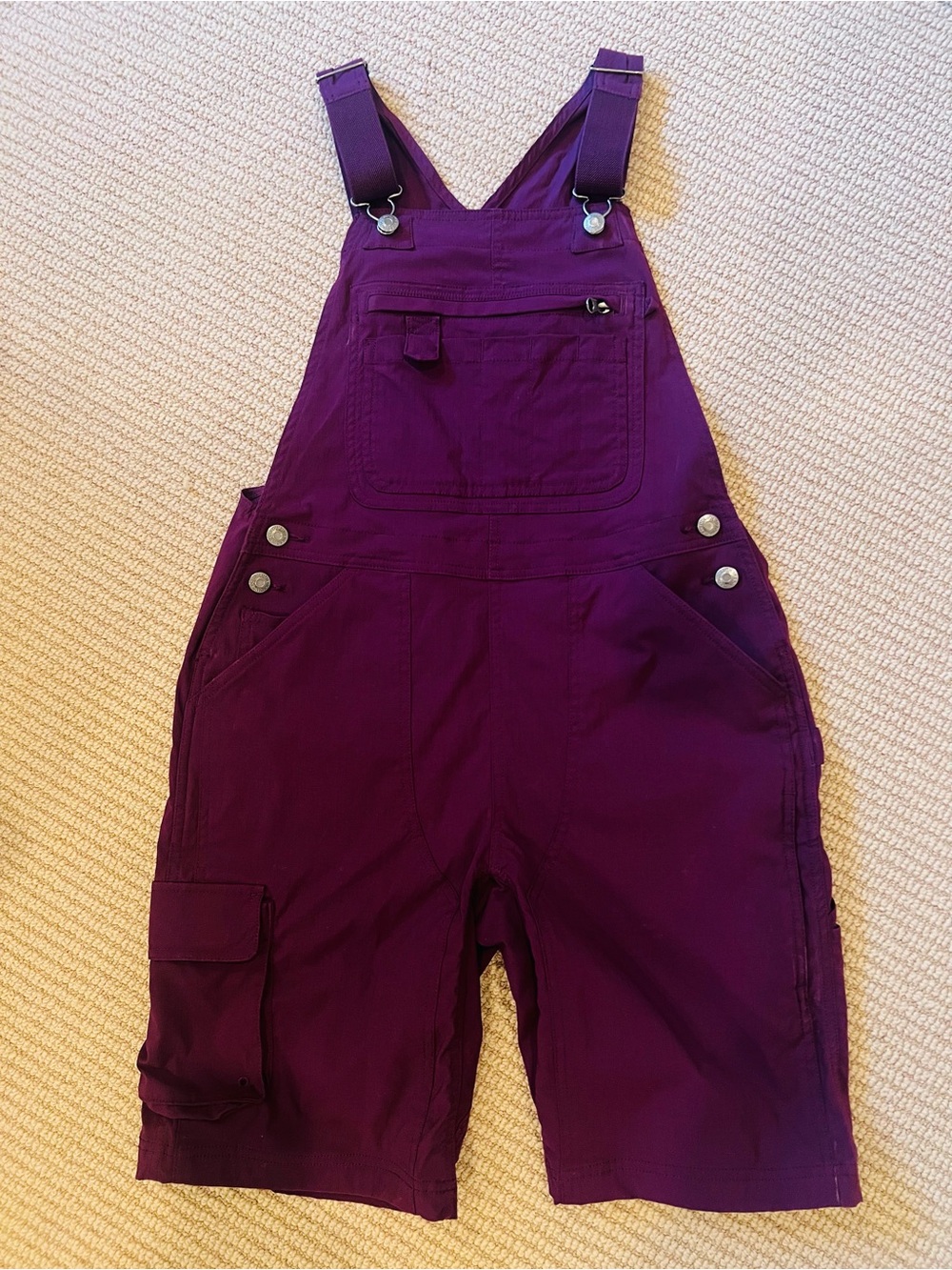 Plum Purple Duluth Trading Co Utility Short Overalls - Picture 2 of 6
